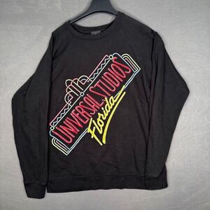 Universal Studios Pullover Women's Large Neon Sign Graphic Crewneck Sweatshirt‎